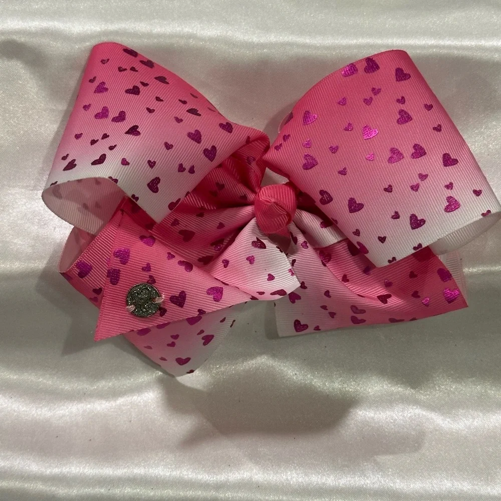 Pink Ombre Heart Hair Bow- bundle 2+ and save on shipping.